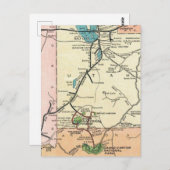 Zion - Grand Canyon Carte Vintage (Devant / Derrière)