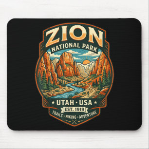 Zion nationaal park utah retro canyon wandelen muismat