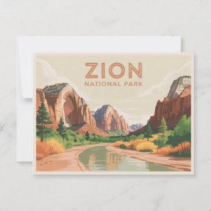 Zion National Park ansichtkaart vintage Briefkaart