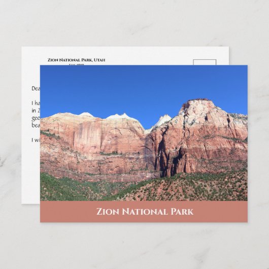Zion National Park Briefkaart (Voorkant / Achterkant)