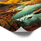 Zion National Park Illustratie Retro Poster (Hoek)