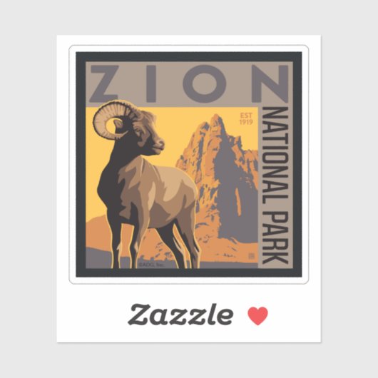 Zion National Park | Ram Sticker (Vel)