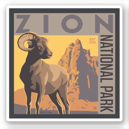 Zion National Park | Ram Sticker (Voorkant)