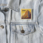 Zion National Park | Ram Vierkante Button 5,1 Cm (In situ)