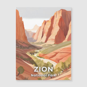 Zion National Park Reis Watercolor Valley Kaart