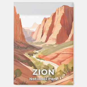 Zion National Park Reis Watercolor Valley Magneet
