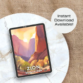 Zion National Park | Reis Waterverf Poster