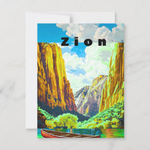 Zion National Park Reisposter, Zion Utah Reisposte Briefkaart