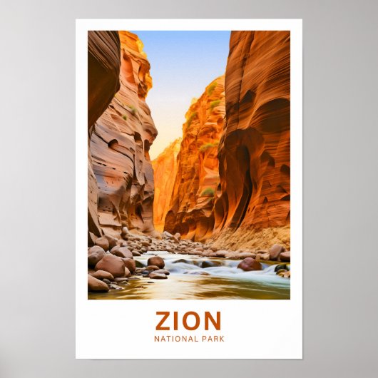 Zion National Park Reisprint Poster (Voorkant)