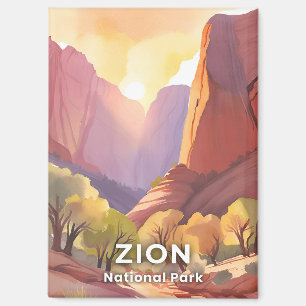 Zion National Park Reizen Waterverf Magneet