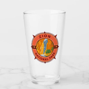 Zion National Park Retro Compass Emblem Glas
