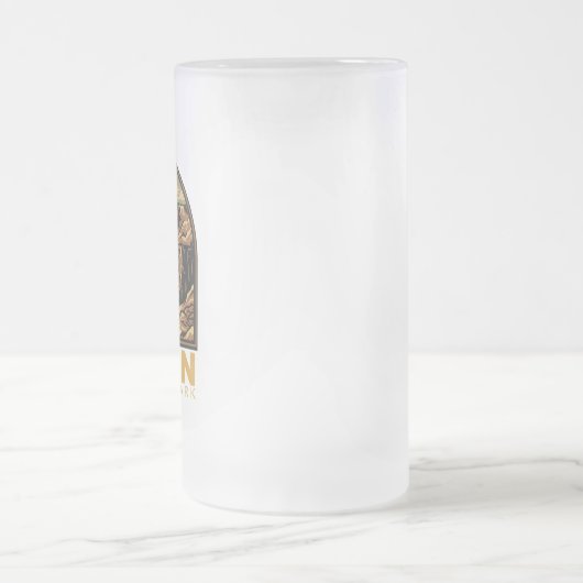 Zion National Park Retro Emblem Matglas Bierpul (Center)