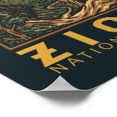 Zion National Park Retro Emblem Poster (Hoek)