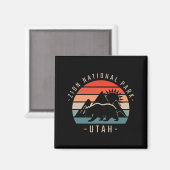 Zion National Park Retro Magneet (Voorkant / Achterkant)