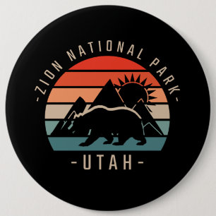 Zion National Park Retro Ronde Button 6,0 Cm