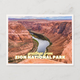 Zion National Park Retro Vintage USA Reis Briefkaart