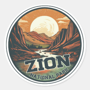 Zion National Park  Sunset Travel Ronde Sticker