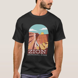 Zion National Park USA Skyline Silhouette T-shirt