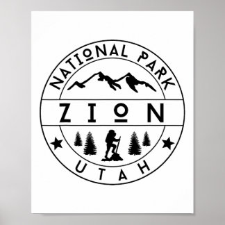Zion National Park Utah Hiker Nature Hiking Outdoo Poster