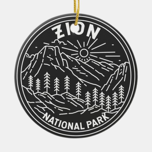Zion National Park Utah  Monoline Keramisch Ornament (Voorkant)