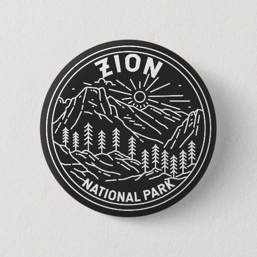 Zion National Park Utah  Monoline Ronde Button 5,7 Cm (Voorkant)