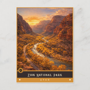 Zion National Park Utah Oude Ansichtkaart Briefkaart