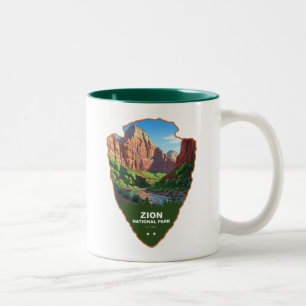 Zion National Park Utah Pijlkop Tweekleurige Koffiemok