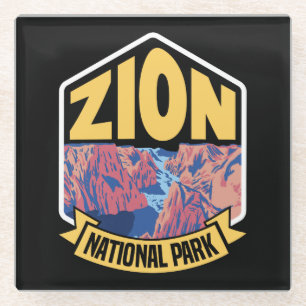 Zion National Park Utah Retro Glazen Onderzetter