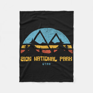 Zion National Park Utah Retro Vintage Hiking Gift  Fleece Deken