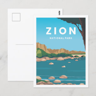 Zion National Park Utah Travel Place Illustratie Briefkaart