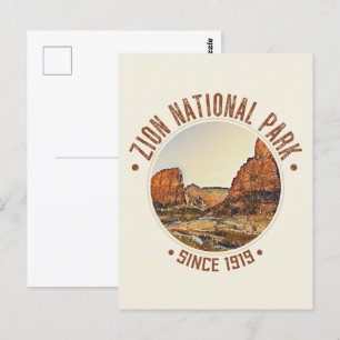 Zion National Park Utah USA Outdoor Distress Briefkaart