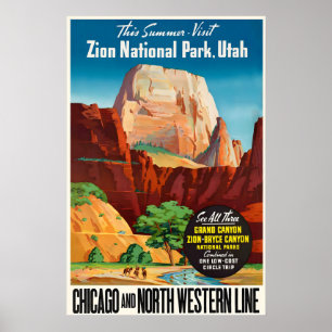 Zion National Park Utah Verenigde Staten Vintage Poster