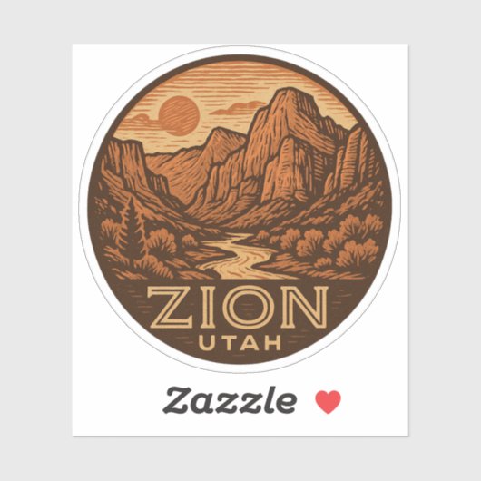 Zion National Park Utah Vinyl Sticker (Vel)