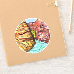 Zion National Park Utah Waterverf Sticker