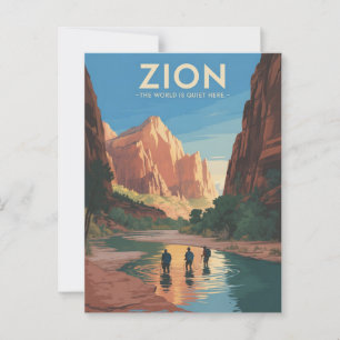 Zion National Park Vintage Travel Poster Briefkaart