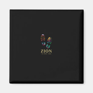 Zion National Park Wandeltocht Wandelschoen Print Magneet