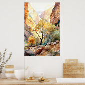 Zion National Park Waterverf Poster (Keuken)