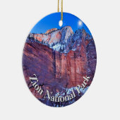 Zion National Park Winter Snow Keramisch Ornament (Rechts)