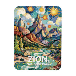 Zion Virgin River Patriarchs Van Gogh Kleurrijk Magneet