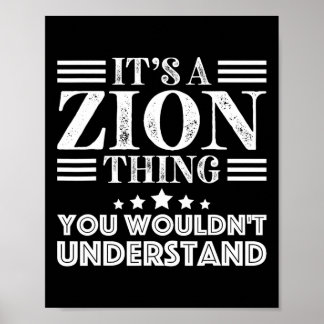 Zion voornaam persoonlijke verjaardag Vaderdag Man Poster