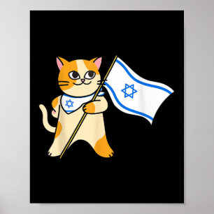 Zionistische kat Israëlische vlag pro-Israël Joods Poster
