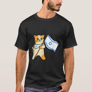 Zionistische kat Israëlische vlag pro-Israël Joods T-shirt