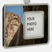 Zion's weeping Rock in Zion National Park Verzilverd Kader Ornament (Rechts)