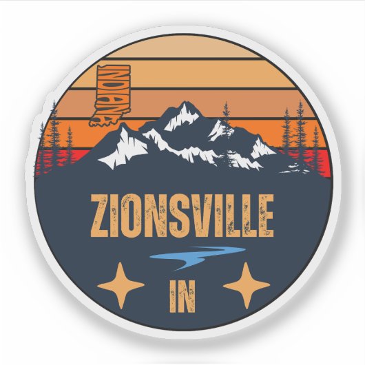 Zionsville, Indiana Sticker (Voorkant)
