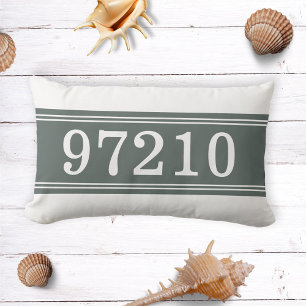 Zip Code Groen Wit Nieuw Huis Huisopwarming Kussen