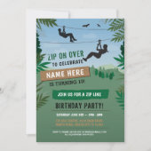 Zip Line Birthday Adventure Park Invitation extéri (Devant)