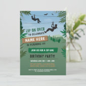 Zip Line Birthday Adventure Park Invitation extéri (Debout devant)