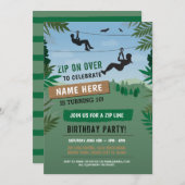 Zip Line Birthday Adventure Park Invitation extéri (Devant / Derrière)