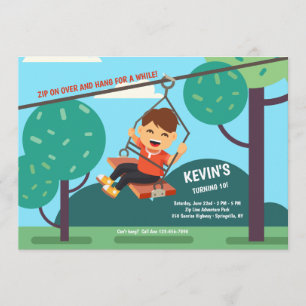 Zip Line Invitation Kaart