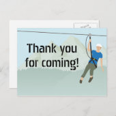 Zip Line Lining Verjaardag Bedankt Briefkaart (Voorkant / Achterkant)